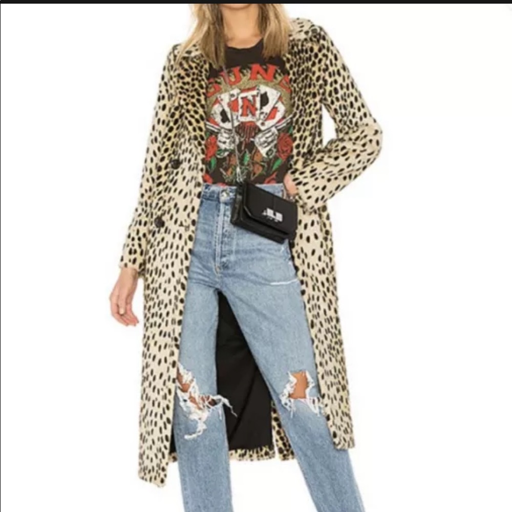House of Harlow x Revolve Perry Faux Fur Leopard Coat NWOT Size Small